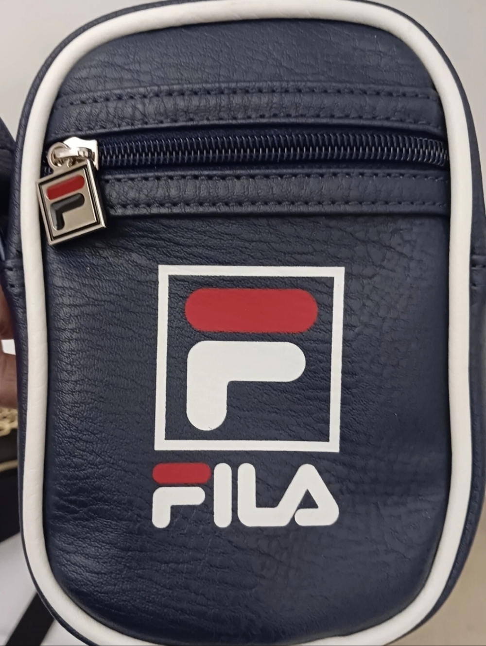 FILA Navy Crossbody Belt Bag with White and Red Logo